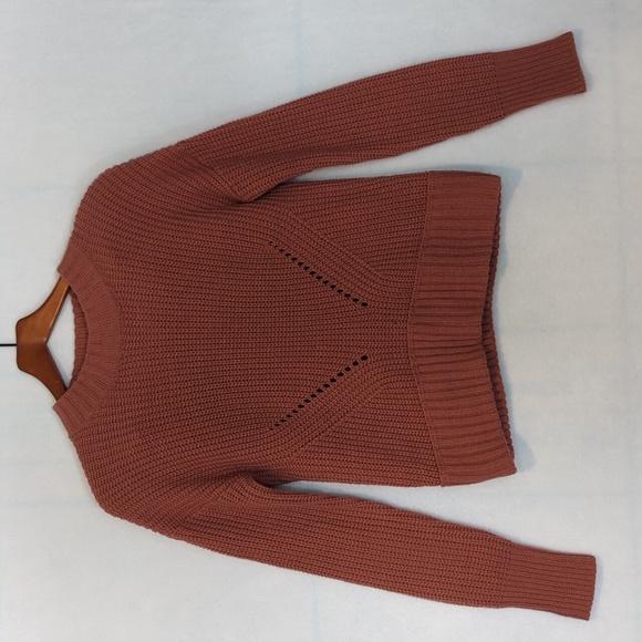Hippie Rose Pink Knit Ribbed Hem‎ Sweater XS - Picture 1 of 6